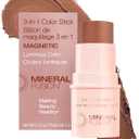 Mineral Fusion 3-in-1 Color Stick - Nourishing Cream Tint for Cheek, Lip and Eye - Blendable, Lightweight Coverage - Travel Friendly, Hypoallergenic, Paraben Free (Magnetic)