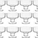 12 Pack Glass Ice Cream Cups,Glass Dessert Bowls,7oz Mixed Drinks Cups for Drinks,Dessert,Nuts,Fruit, Pudding,Snack,Cocktail Party (12)
