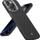 BENKS for iPhone 16 Pro Max Case, Compatible with Magsafe, ArmorAir ArmorGrid Ultra Slim & Lightweight Minimalist Case Built with Dupont Kevlar Aramid Fiber, Obsidian Black