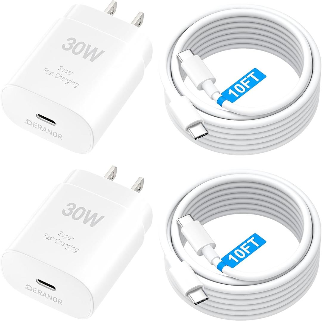 i Phone 16 15 Pro Max Charger Fast Charging, 30W USB C Wall Charger for iPhone 16 15 Charger Cord 10FT Fast Type C Charger Block for iPhone 16/16 Pro/15 Plus/15 Pro/15 Pro Max, i Pad Pro/Air/Mini