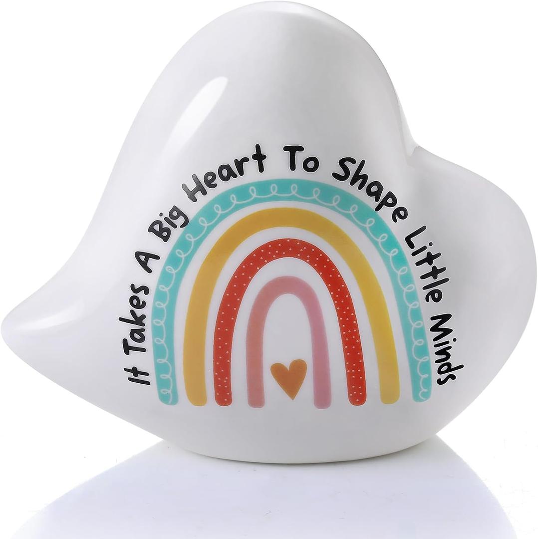 Teacher Gifts for Women Rainbow Heart Keepsake Gift, Thank You Teacher Gifts Graduation Retirement Gifts for Teacher