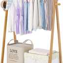 Small Clothes Hanging Racks,Bamboo Wood Kids Clothing Garment Racks for Cloths,Free Standing Dress Costume Rack for Bedroom,Living Room, Commercial,Small Space