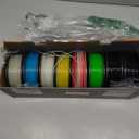 TECBEARS Glow in The Dark Petg FilamentNeatly Wound 3D Printer Filament Bundle250g/Spool, 8 Packs (2 Spool of Black Petg and 6 Spool of Glowing Blue/Green/Red/Yellow)