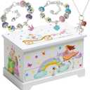 ABI + OLIE Kids Musical Jewelry Box for Girls 8-12 - Music Box for Girls - Princess Castle Unicorn Theme