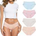 Wealurre Cotton Bikini Women's Breathable Panties Seamless Comfort Underwear S, 4 Pack