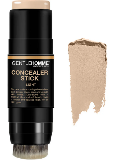 Gentlehomme Men's Concealer Stick with Brush for Dark Circles Eraser, 4 Shades, Light