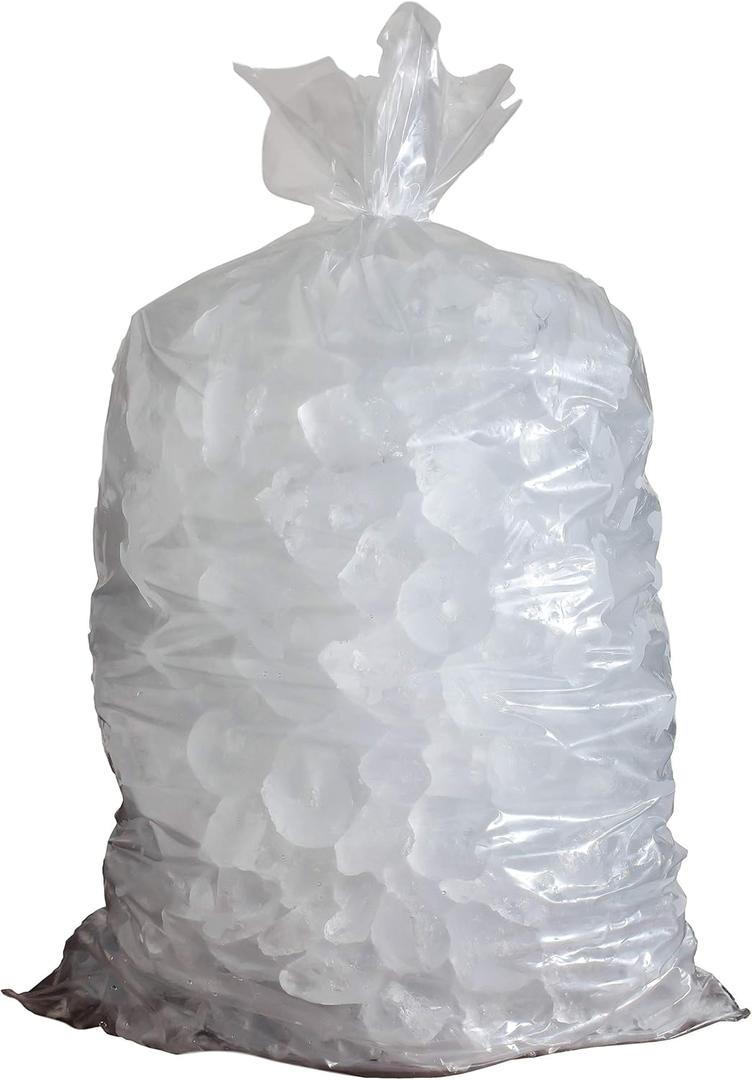 Aluf Plastics 0.6 MIL Clear Poly 5 LB Ice Buckets Liners Poly Food Bags - 8" x 3" x 15" - Pack of 1000 - For Ice, Fruits, Vegetables, Cheese, Meat, & Frozen Products