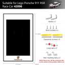 Display Wall Board for Lego Technic Porsche 911 RSR 42096, Wall Art for Lego Car Wall Mount, Gift Idea, Home Decor (Car Not Included, No Lights)