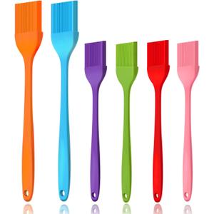 6 PCS CUALORK Silicone Basting Brush, Upgrade Pastry Brush,Heat Resistant Silicone Brushes, Premium Cooking Brush for Sauce Marinade Meat Glazing, Oil Brush for BBQ Kitchen Cooking Baking and Grilling