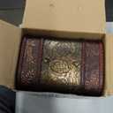 Juvale Wooden Treasure Chest Set - 3 Nesting Boxes, Brown Floral - Decorative Storage & Jewelry Box with Hinged Lid, Vintage Antique Decor