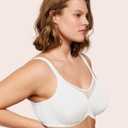 HSIA Minimizer Bras for Women Plus Size, Full Coverage Coolcomfort T Shirt Unlined Bra with Underwire for Heavy Breast, White 34DDD 01