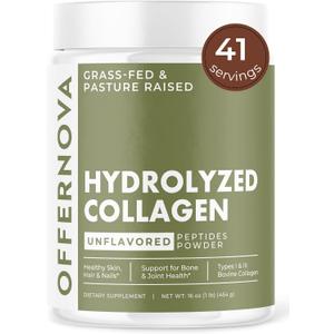 Hydrolyzed Collagen Peptides Powder - 100% Pure, Grass Fed & Unflavored for Women & Men – for Healthy Bones, Joints, Hair & Skin – Colageno Hidrolizado en Polvo Piel, Cabello y Articulaciones