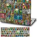 Funut Compatible with MacBook Air 15 inch Case 2024 2023 Release M3 A3114 M2 A2941 Liquid Retina Display & Touch ID, Laptop Plastic Hard Shell Case+Keyboard Cover for MacBook Air 15.3", Bookshelf