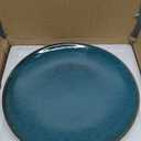 UNICASA Ceramic 10.25 Inch Dinner Plates Set, Porcelain Pasta Plate Set of 4, Reactive Glaze Serving Dishes for Steak, Salad, Pizza, Dishwasher & Microwave Safe (Teal)