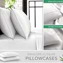 Queen Pillowcases by Pure Bamboo, Genuine 100% Organic Viscose Derived from Bamboo, Luxuriously Soft & Cooling, Double Stitching, Envelope Closure (2 Queen Pillowcases, White) 35"/20"