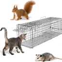 23.3" Live Animal Trap Cage, Heavy Duty Folding Catch and Release Humane Trap Cage for Raccoons, Opossums, Chipmunk, Skunks, Stray Cats, Squirrels, Rabbits