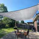 SUNLAX Sun Shade Sail 10' x 13' Silver Rectangle Canopy Sail Shade Cover UV Block Permeable Sunshade Outdoor for Patio Backyard (We Make Custom Size)
