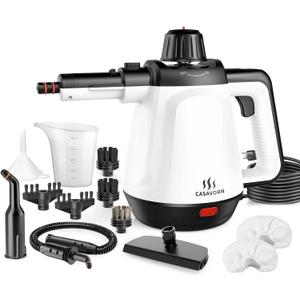 1200W Handheld Steam Cleaner for Home, Powerful Natural MultiSurface Steam Cleaner with 12 Accessories, 13.5oz Pressurized Steamer for Deep Cleaning Tile, Grout, Showers, Bathrooms, Kitchens & Car