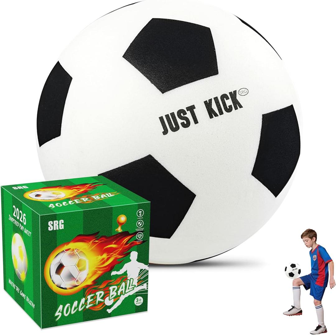 SRG Silent Foam Soccer Ball – Airless Indoor House Ball for Quiet Training, Soft Durable Foam Design, Multi-Use for Dribbling Practice, Gift for Soccer Fans