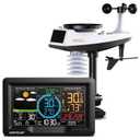 Wireless Weather Station with Color LCD Display, Temperature, Humidity, Wind Speed, Rainfall, 7 Languages, USB Charging, 3-Channel Sensors, 433.92MHz Signal (No WiFi) (5-1)