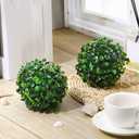 Hotop 2 Pcs 11 Inch Artificial Plant Topiary Ball 4 Layers Garden Spheres Boxwood Balls Artificial Topiaries Spheres Decorative Plants for Backyard, Balcony, Garden, Indoor Outdoor Decor(Green)
