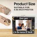 Photo Frame Suitable For 4 x 6 Photo - Picture Frame With A Support Behind - Vintage Love You To The Moon & Back Wooden Frame - Party Home Office Tabletop Shelf Display Decorations - A15