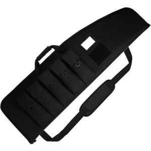 Soft-Rifle-Case Tactical-Gun Range-Bag Hunting-Shooting Sports-Storage - Padded Transport with 5 Pouches Adjustable Shoulder Strap (42 inch, Black)