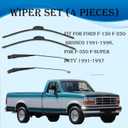 F1TZ-17526-AA 1 Pair Front Windshield Wiper Arm & Blade Kit F4TZ-17526-A Compatible With Ford F-150/F-250/Bronco 1991-1996,F-350/ F-Super Duty 1991-1997