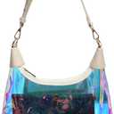 Clear Shoulder Bags for Women, Stadium Approved Cute Hobo Tote Crossbody Handbag Mini Clutch Purse