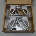 6PCS No Drill Curtain Brackets, Self-Adhesive Rod Holders, Universal Plastic Nail Free Adjustable, Curtain Hooks for Rods Less Than 1.57 Inch Diameter (Sliver)