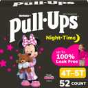 Pull-Ups Girls' Night-Time Potty Training Pants, Size 4T-5T Overnight Training Underwear (38-50 lbs), 52 Ct
