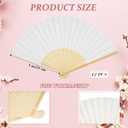 Paterr 24 Pcs 33'' Paper Umbrellas 8'' Paper Fans Decorative Chinese Japanese Parasol DIY Painting Crafts for Wedding Bridal Party Favor Photography Prop, White
