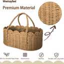 Diaper Caddy Organizer, Paper Rope Storage Baskets Nursery Bin with Removable Divider, Portable Car Organizer for Diapers, Baby Shower Gifts, Newborn Essentials Must Haves