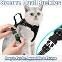 Cat Harness and Leash Set Escape Proof for Kitten Walking, Soft Adjustable Top Handle Vest Harnesses for Cats, Easy Control Breathable Reflective Small Medium Large, Black, XS