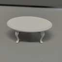 Miniature Furniture End Table 1/12 Dollhouse Side Table Miniature Room Ornaments Living Room Bedroom Library Scene Decoration (White)