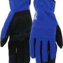 MUD Everyday Women's High-Dexterity Reinforced Synthetic Leather Palm Work Gloves (Medium/Large, Blue)