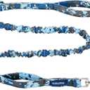 AUROTH Heavy Duty Dog Leash - Bungee, No Pull for Shock Absorption, Blue Camo, 6FT, 2 Padded Handles