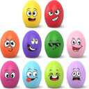 Squeaky Dog Toys, Soft Puppy Egg Balls, Funny Interactive Squeak Pet Chew Toy, [10 Pack] Fetch Play Balls Toy for Puppies Small Medium Breeds, 2.6"*1.8"