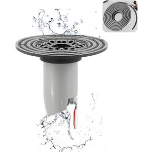 Odor-Proof Shower Drain Plug with Magnetic Backflow Preventer, Hair Catcher, and Variable Diameter Washers, Fits drains, sewers, and Pipes with Inner diameters from 1.5" to 3.9"
