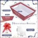 Tenceur 24 Set Empty Baskets for Team Appreciation Gifts - Bulk Gift Basket Kit with Pull Bows & Plastic Bags DIY Cardboard Tray for Team Employee Teacher Coworker Nurse Present(Chic,Morandi)