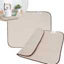 SINLAND Microfiber Dish Drying Mat Super Absorbent Dish Drying Pad for Drainer Kitchen Counter, Large Size Mat for Countertops or Sinks 16Inch X 18Inch Beige 2 Pack