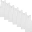 Fruit of the Loom Boys' Cotton Tank Top Undershirt (Multipack), Boys - 7 Pack - White, X-Small