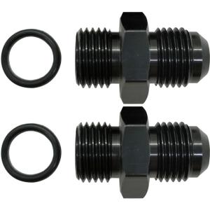 YSIL 6AN Male Flare to 8AN ORB Fitting Adapter O-ring BOSS Fuel Pump Rail Connector Aluminum Black 2PCS