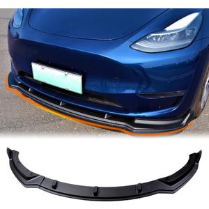 Front Bumper Lip Front Spoiler Front Wing Fit for Tesla Model Y Accessories 2020 2021 2022 2023 2024 (Matte Carbon Fiber Pattern)
