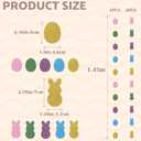 8 PCS Easter Glitter Bunny and Egg Garland, Easter Hanging Streamers Banners for Easter Spring Birthday Home Party Decoration Supplies