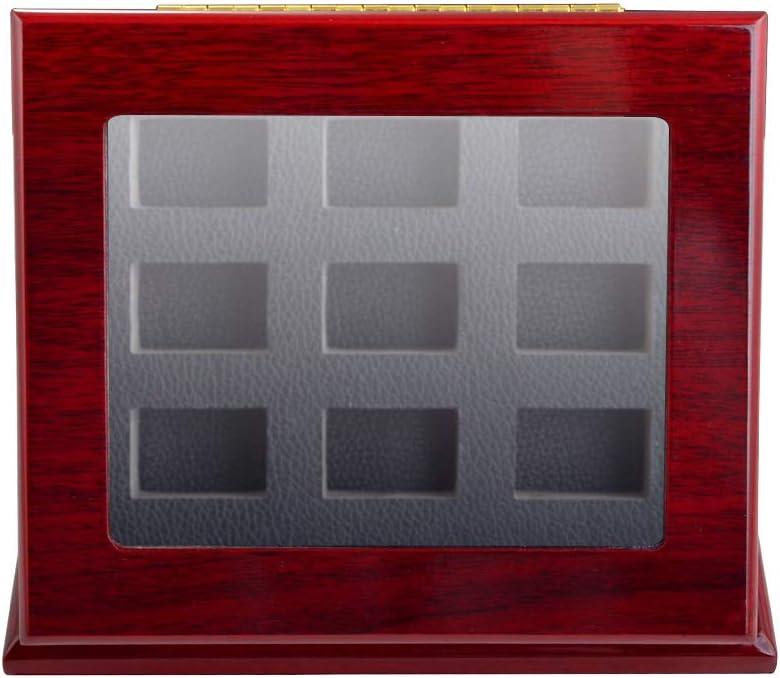 Sports Championship Rings Wooden Display case Shadow Box Without Rings (9 Slots)