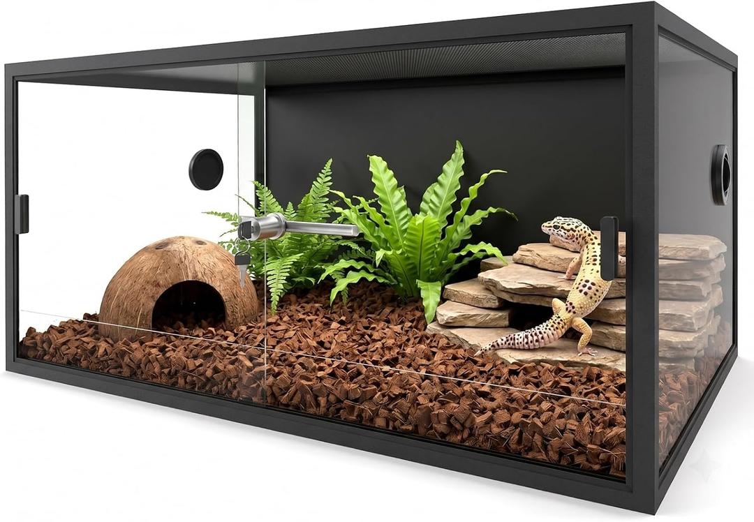 ALOTIKI 64 Gallon Reptile Enclosure 36"x24"x18" Bearded Dragon Reptile Tank
