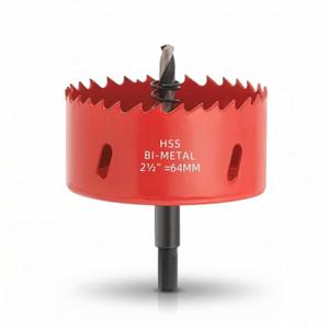 2.5 Inch (2-1/2", 64mm) Bi-Metal Hole Saw with Arbor, Heavy Duty Hole Cutter for Metal, Wood & Plastic with Smooth Flat Edge & Fast Chip Removal
