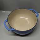 Lodge Essential Enamel Cast Iron Dutch Oven 6 Quarts - Perfect for Bread Baking, Braising, Marinating & Slow Cooking, Features Moisture-Sealing Lid & Dual Handles, Kitchen Essentials, Caribbean Blue
