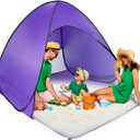 Beach Tent Pop Up Beach Tent Canopy Sun Shade Shelter Anti-UV Automatic Waterproof for 2-3 Person with Net Window Storage Bag Outdoor Camping Fishing Park Bea ch